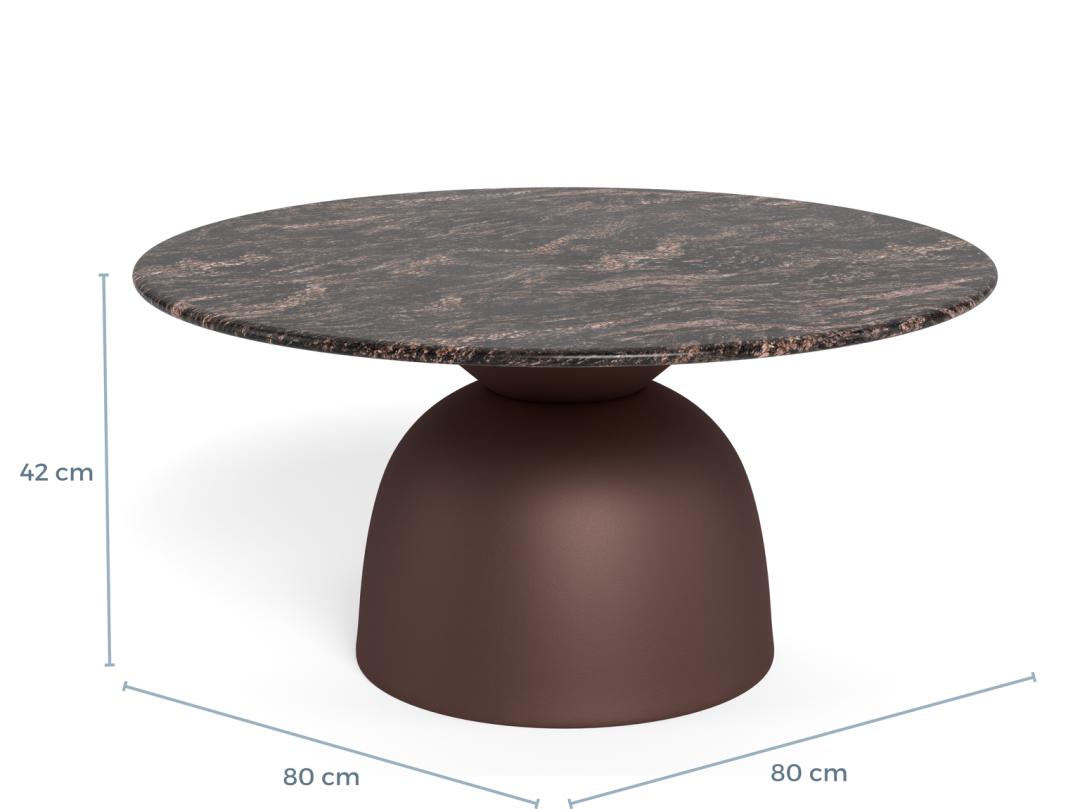Salontafel Slaurdona Marmer Ø80 cm - Afbeelding 8