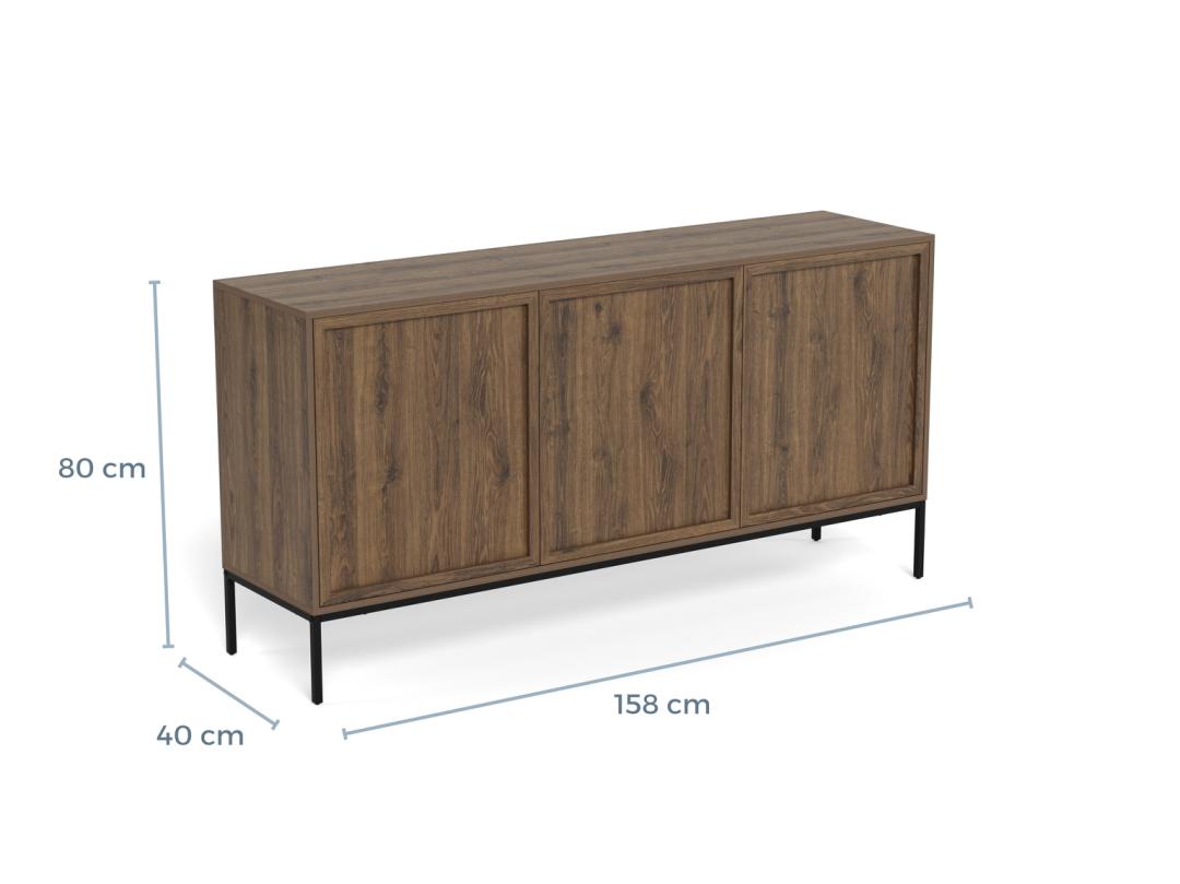 Dressoir Skaalia Rookgrijs 158 cm - Afbeelding 9