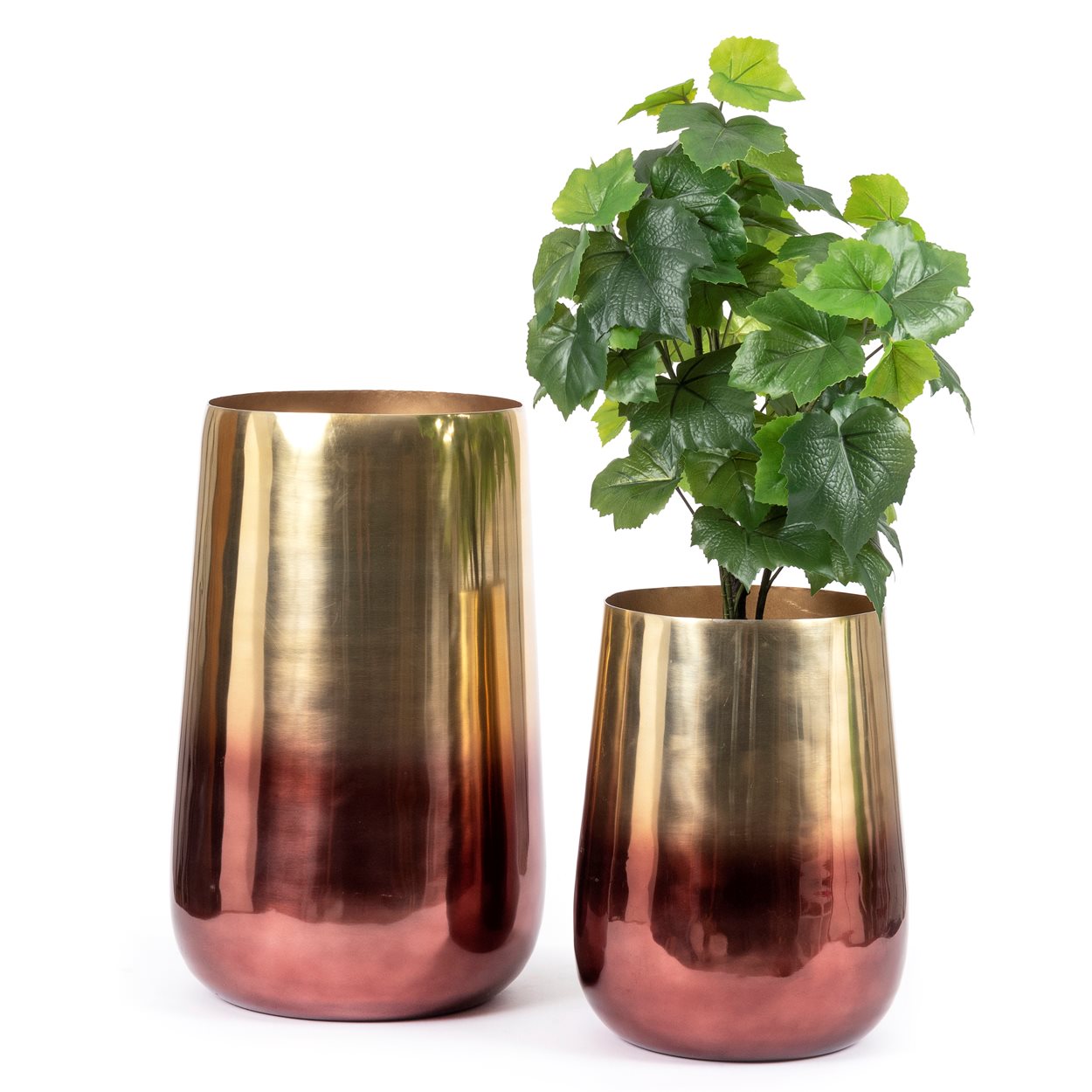 Bloempot Kathmandu Aluminium Messing - Afbeelding 6