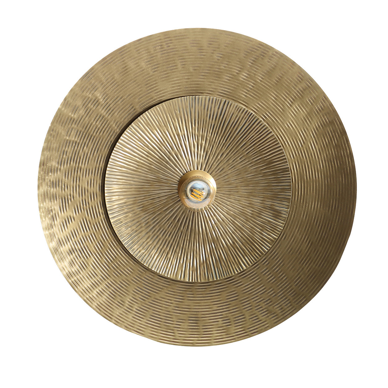 Wandlamp Tonnum Messing met rond minimalistisch ijzeren frame en sfeervolle warme uitstraling