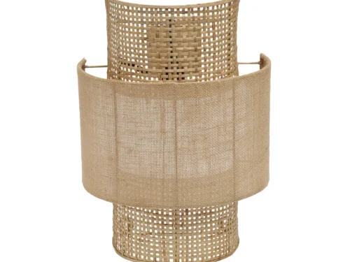 Wandlamp Slauben rotan met naturel gevlochten kap en zachte sfeerverlichting