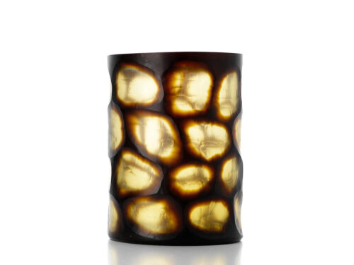 Vaas Troolter honingkleurig glas met schildpadpatroon en warme amberglans
