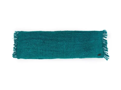 Grerir Aqua kussenhoes 35 x 100 cm van katoen met handgeverfde, ambachtelijke uitstraling en franjes