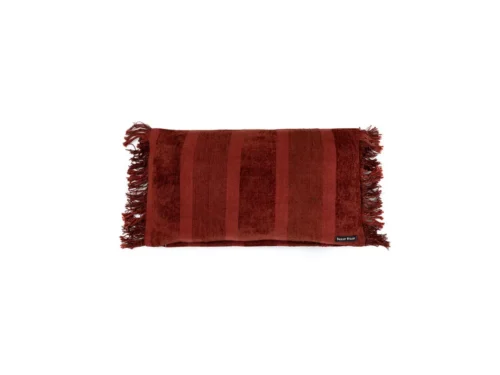 Kussenhoes Skilvum Bordeaux 30x50 cm van fluweel met franjes, luxe en zacht voor sofa of bed