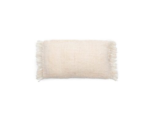 Kussenhoes Reintond crème 50 x 30 cm van zacht katoen met speelse franjes