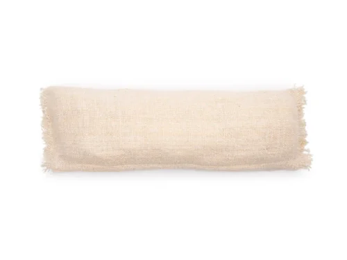 Kussenhoes Griebu crème 100 x35 cm van zacht katoen met boho-textuur en rafelranden