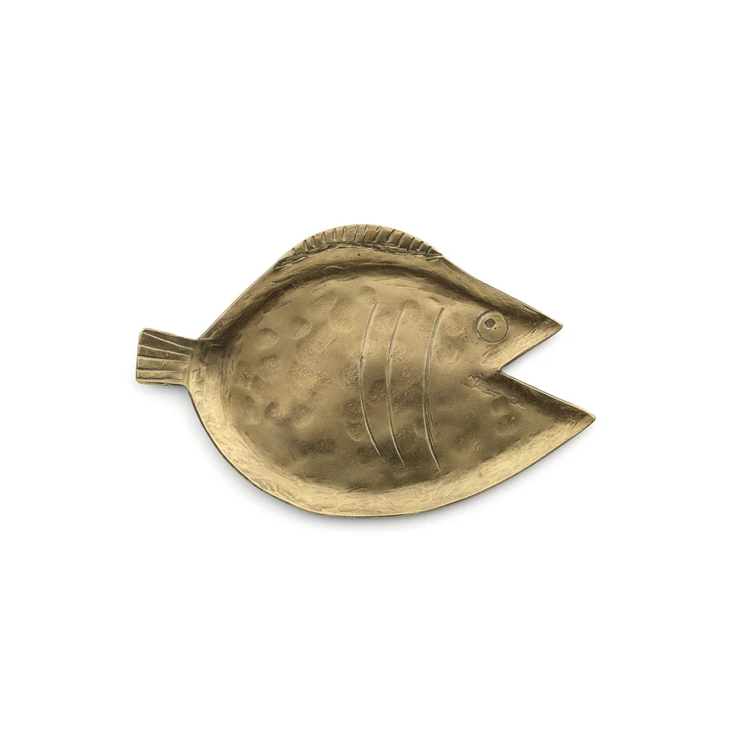 Dienblad Tenerife Goud visvormig messing met gouden finish