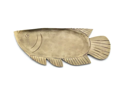 Dienblad Juvio Goud in visvorm, messing met goudkleurige afwerking voor decoratief serveren