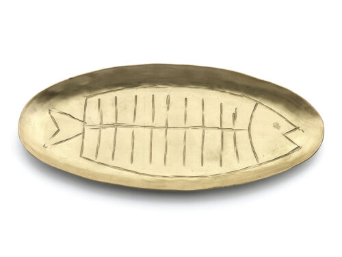 Dienblad Taary Goud visvormig messing, goudkleurig en compact voor decoratie of hapjes