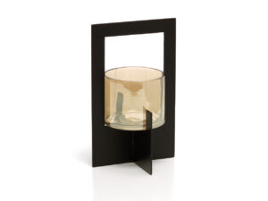 Windlicht Traasos Glas Zwart