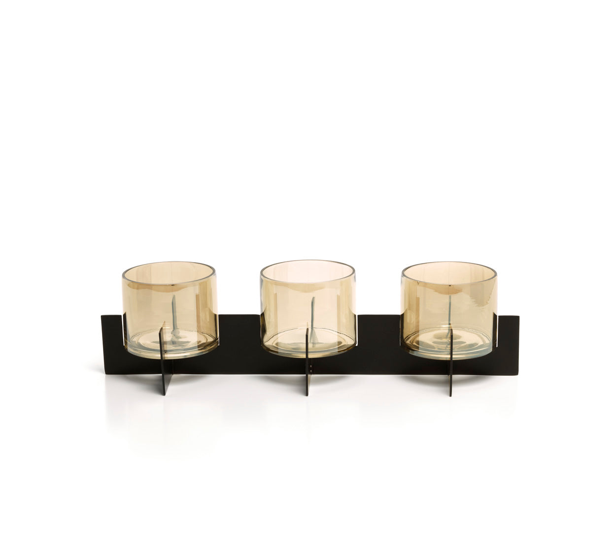 Kandelaar Vientis Glas Zwart - Set van 3 - Afbeelding 3