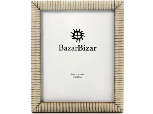 Fotolijst Deelu 20x25 cm met antieke tinten, handgesneden bot en gegraveerde lijnen