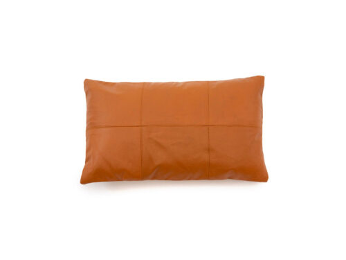 Kussenhoes Briero camel 50x30 cm, rechthoekig met luxe leerlook en gestikte vakverdeling