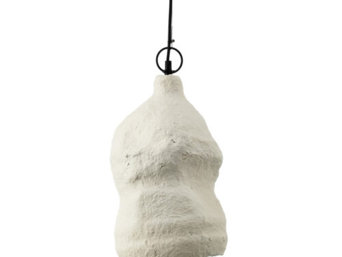 Witte Hanglamp Meister Papier van papier-maché met handgemaakte, compacte vorm en zachte uitstraling