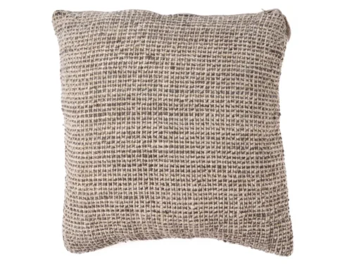 Kussenhoes Lerida Naturel van linnen met grove structuur en natuurlijke zwart-beige tinten