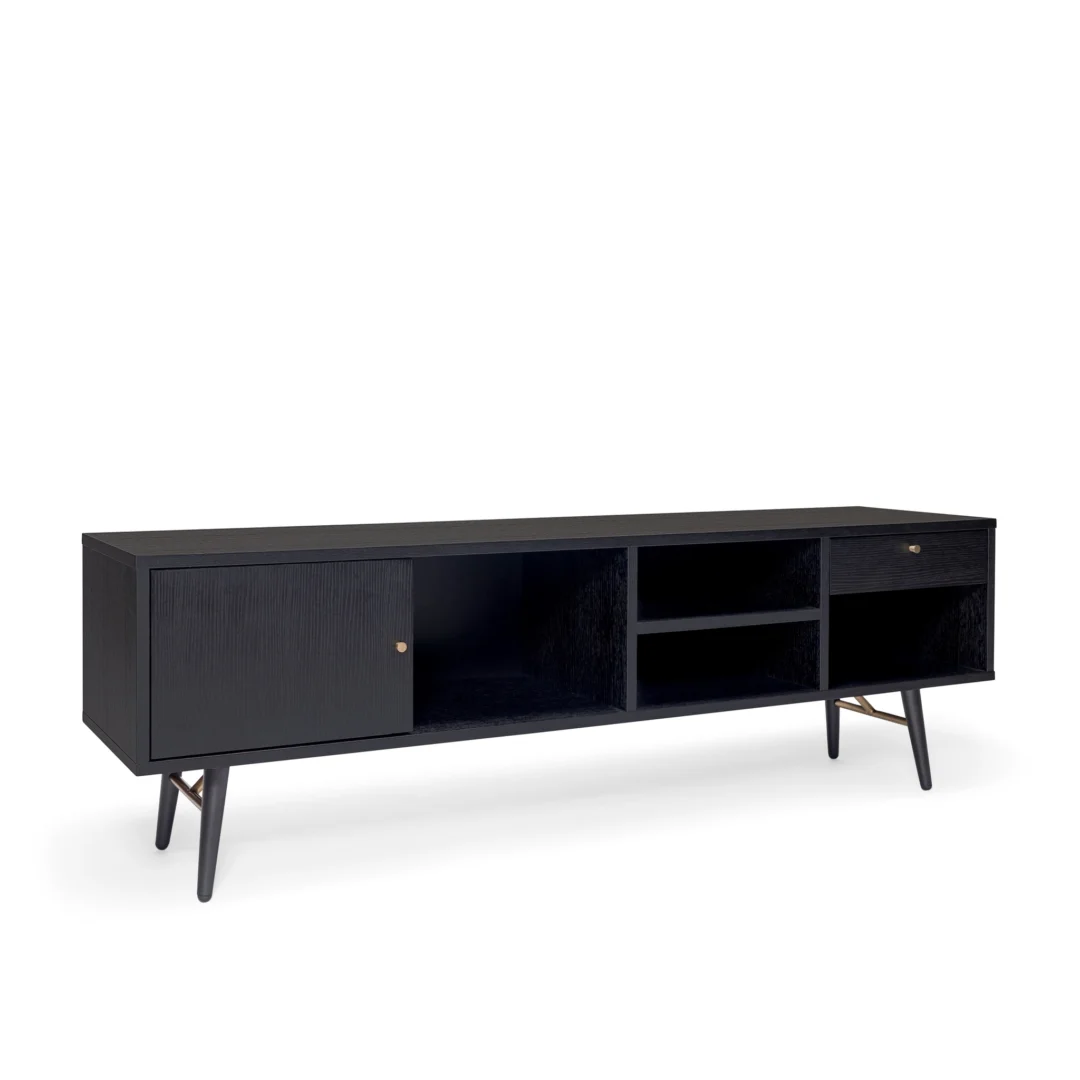 TV-meubel Jimang Zwart - Afbeelding 2