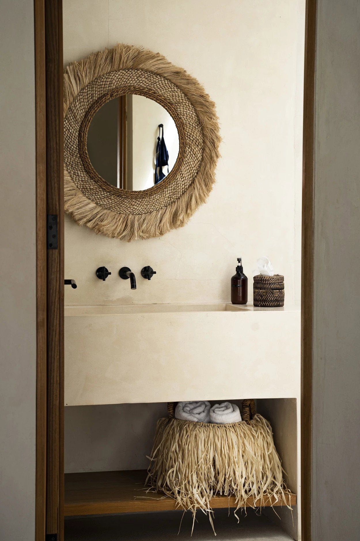 Mand Zissek Raffia Naturel - Afbeelding 2