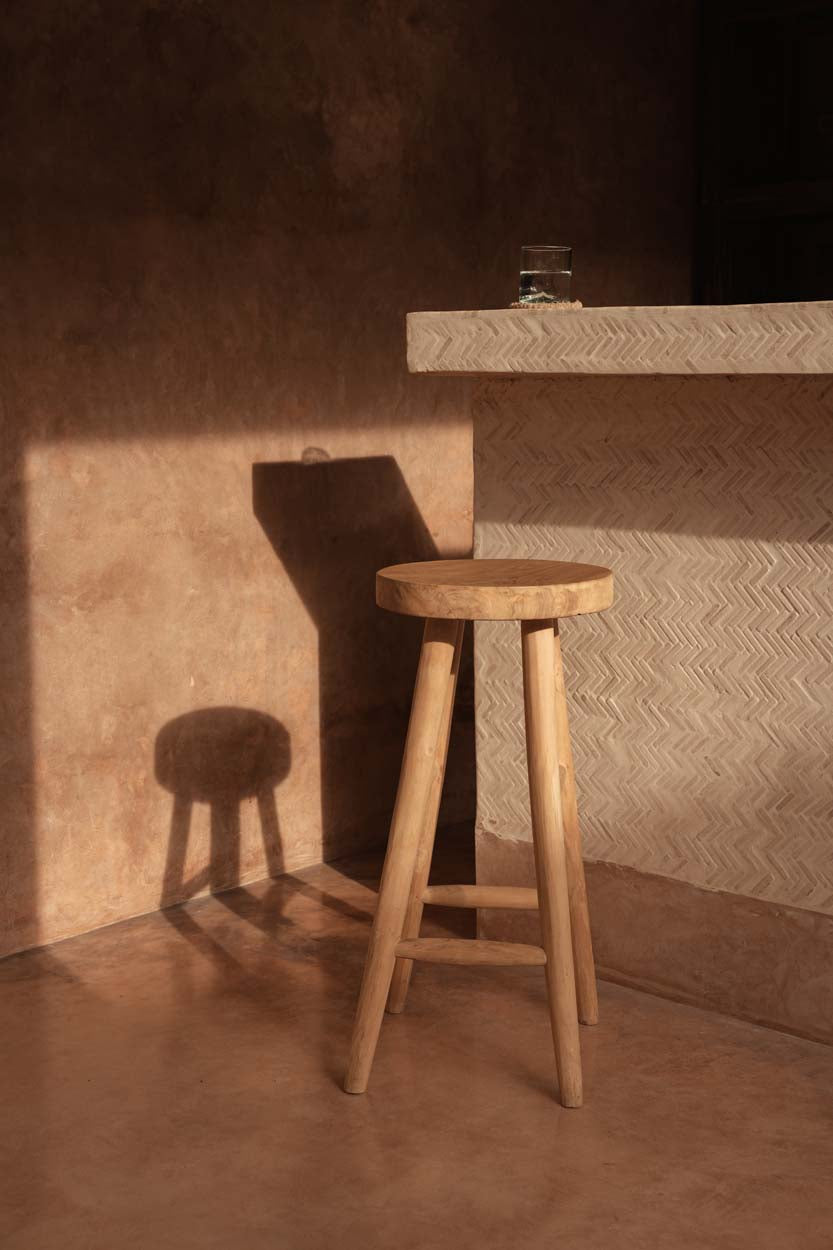 Barkruk Beessu Teak Naturel - Afbeelding 6