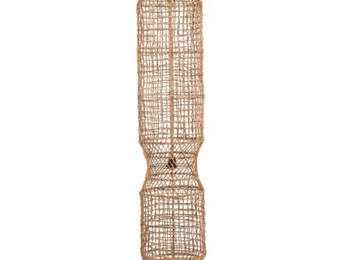 Decoratiehanger Kudek Naturel hanglamp van bananenblad met handgeweven open structuur en organische vorm