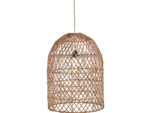 Decoratiehanger Mamine naturel bananenblad, handgevlochten open kap voor warm sfeervol licht
