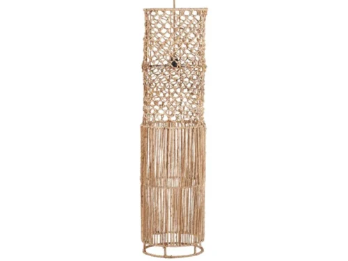Decoratiehanger Kleiltane Naturel van gevlochten bananenblad, hoog cilindervormig met open structuur