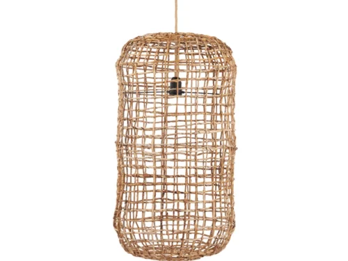 Decoratiehanger Jistena Naturel van bananenblad, handgeweven met nestachtige open structuur