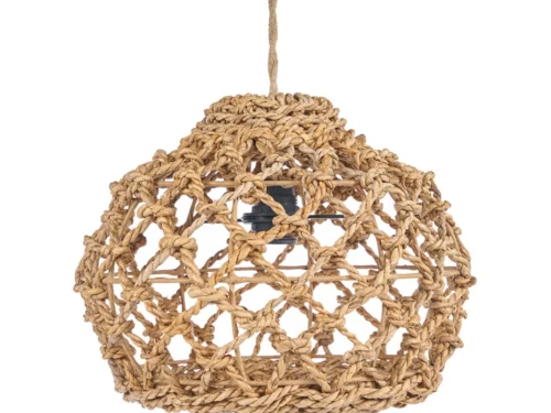 Prietura Naturel hanglamp van bananenblad met handgeweven, open structuur in warme naturel tint