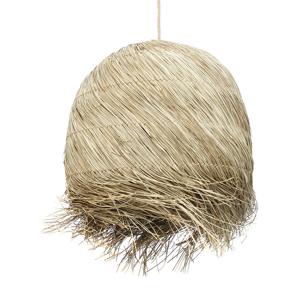 Decoratiehanger Caassir Naturel, handgevlochten gras hanglamp met warme natuurlijke uitstraling