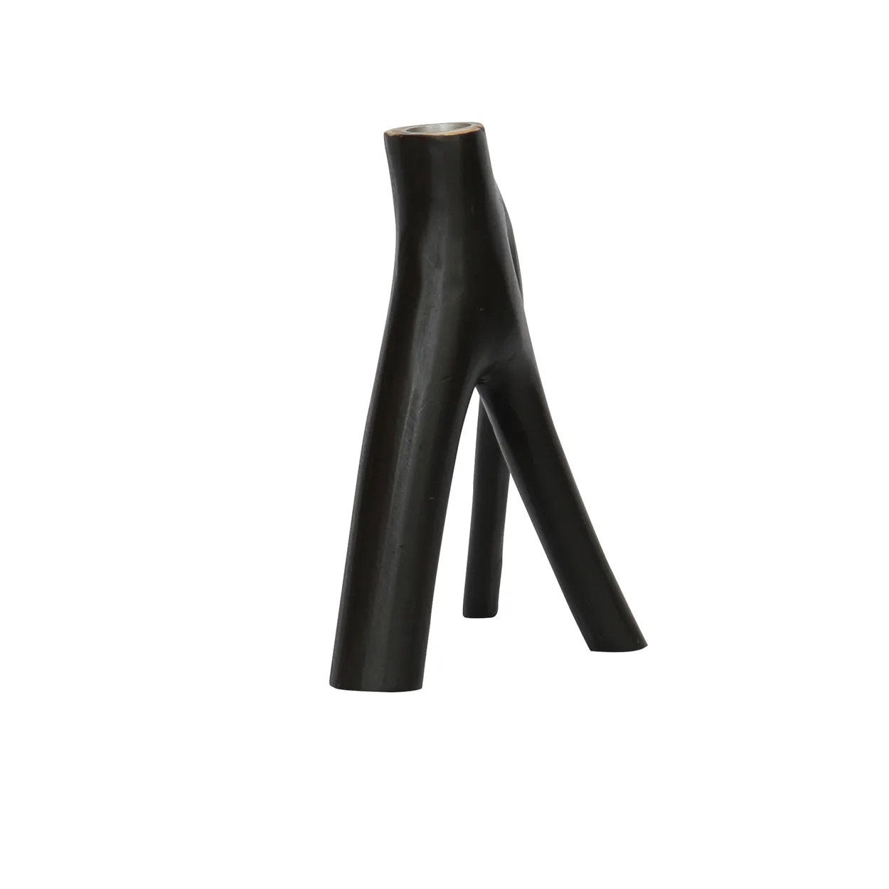 Kandelaar Raatine Hout Zwart H20 cm - Afbeelding 6