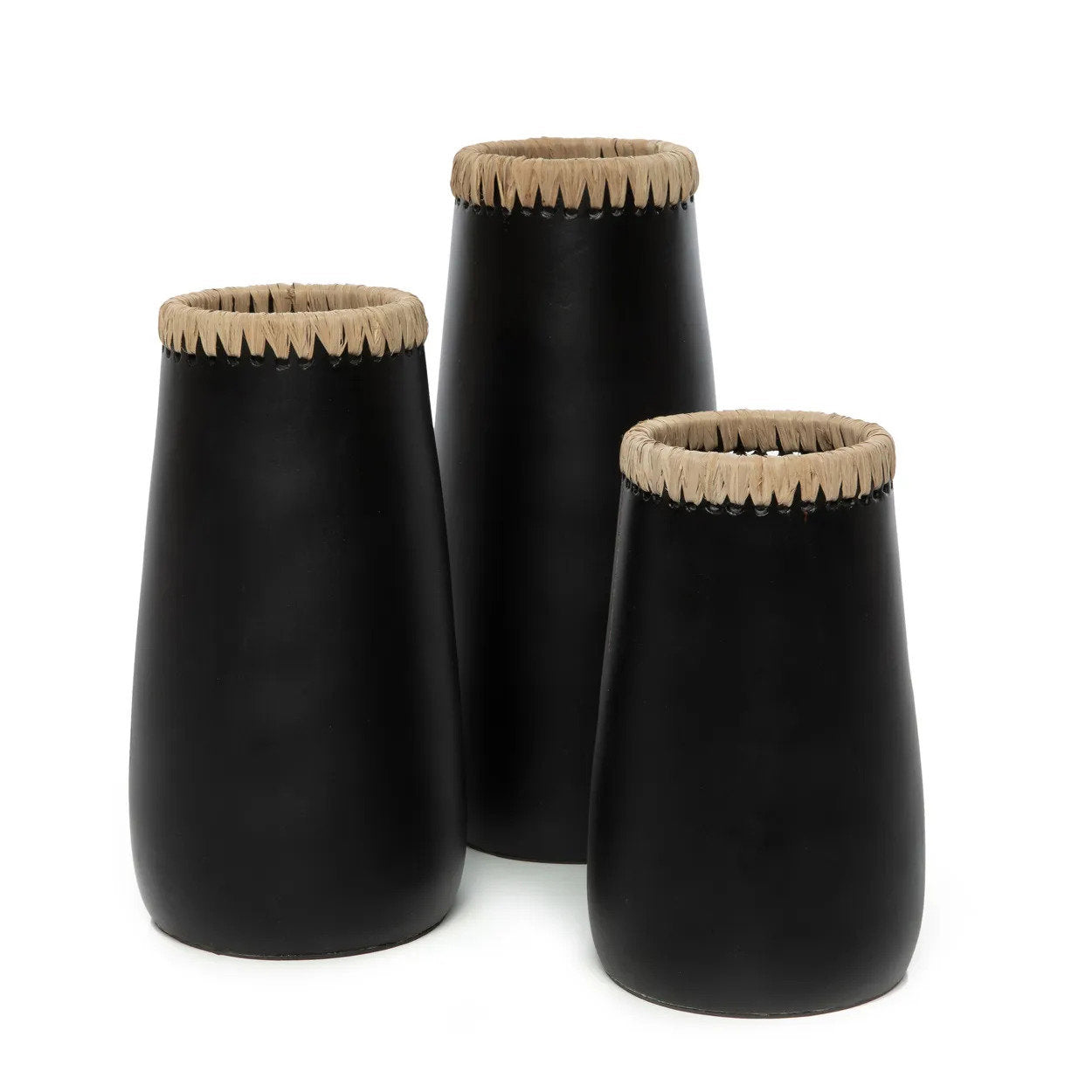 Vaas Geirrund Raffia Zwart - Afbeelding 4