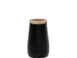 Vaas Hoossio Raffia Zwart H22 cm