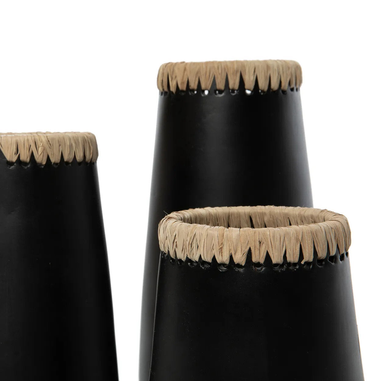 Vaas Hoossio Raffia Zwart H22 cm - Afbeelding 6