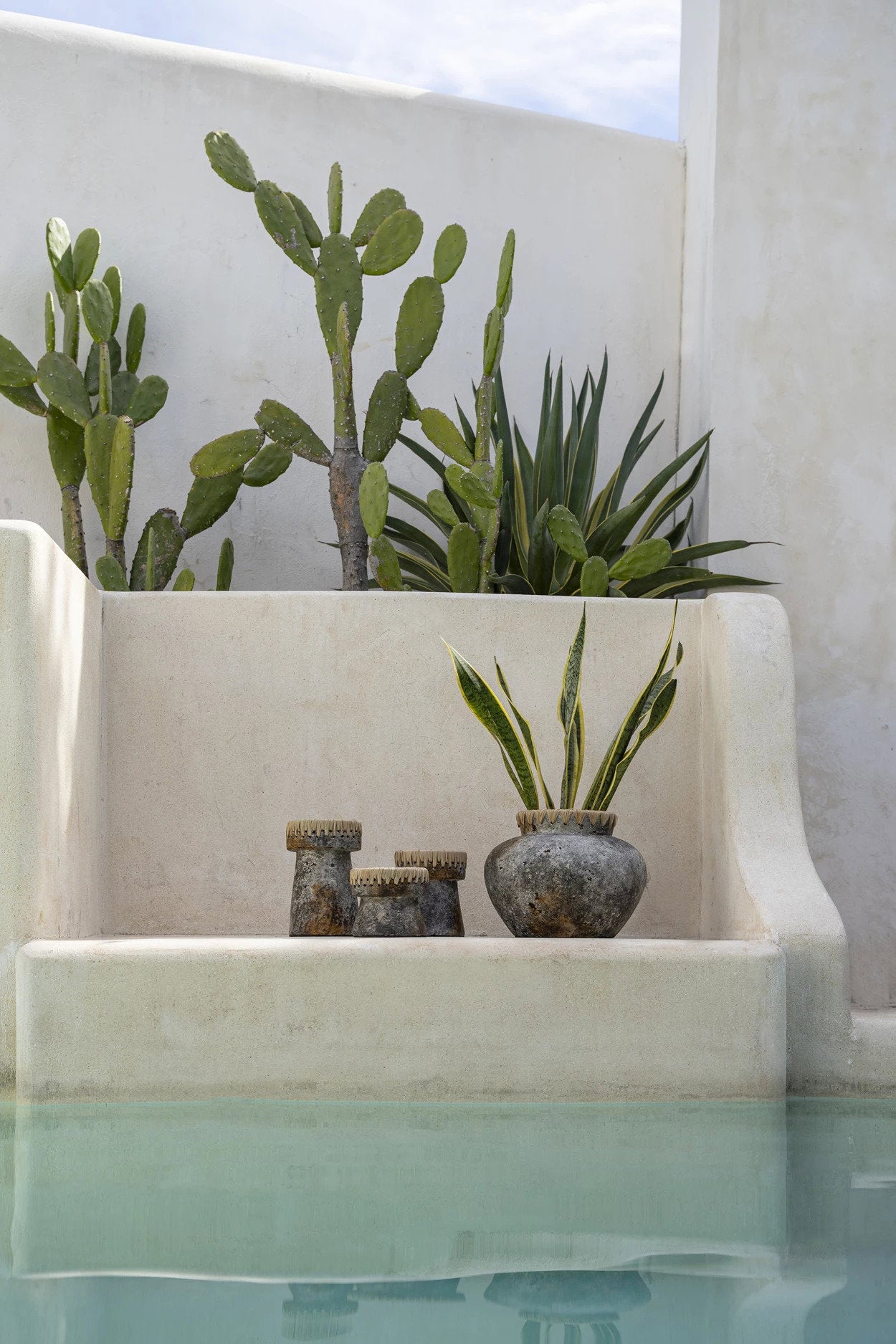 Kandelaar Skibu Raffia Terracotta - Afbeelding 2