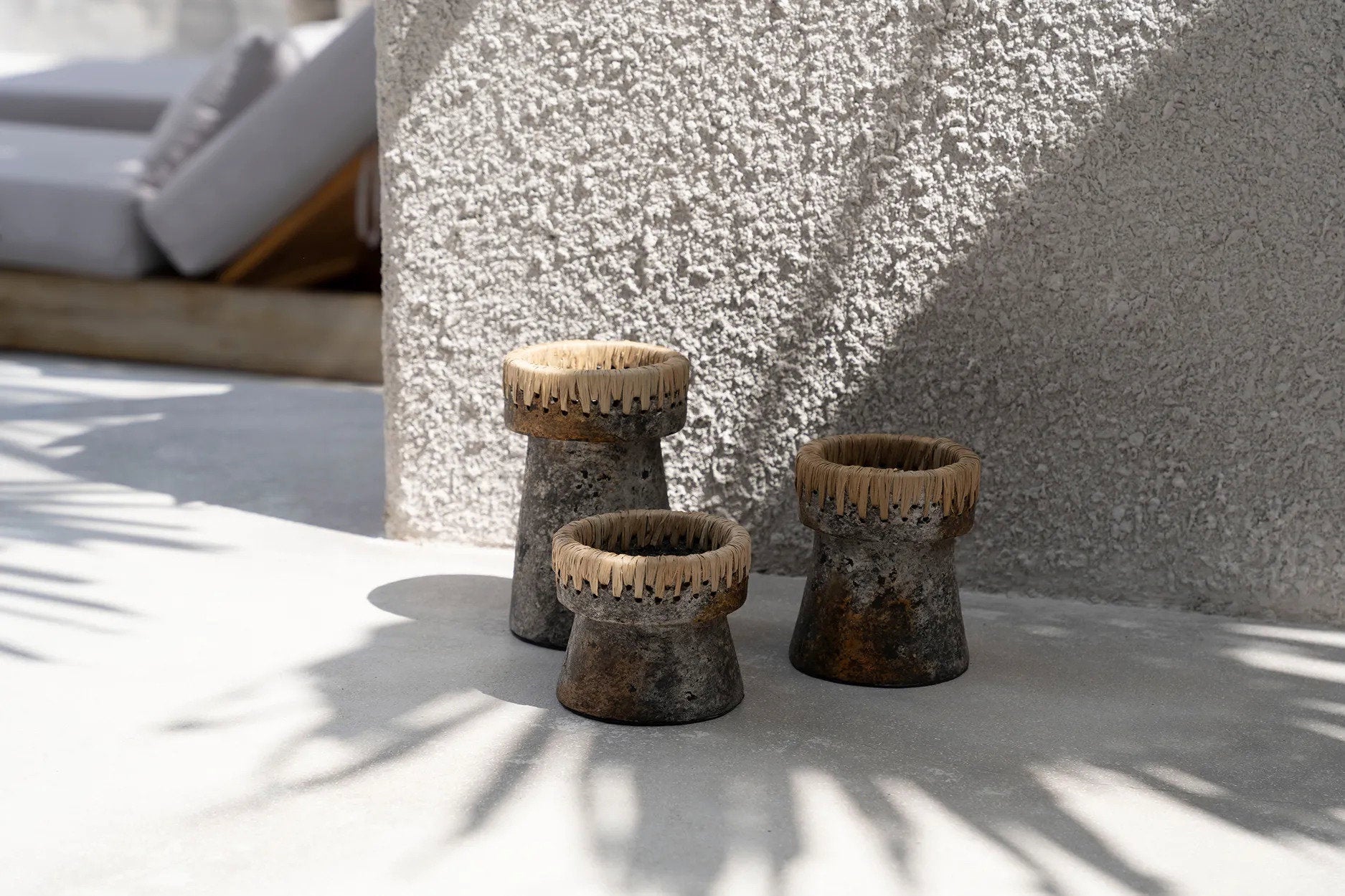 Kandelaar Skibu Raffia Terracotta - Afbeelding 3
