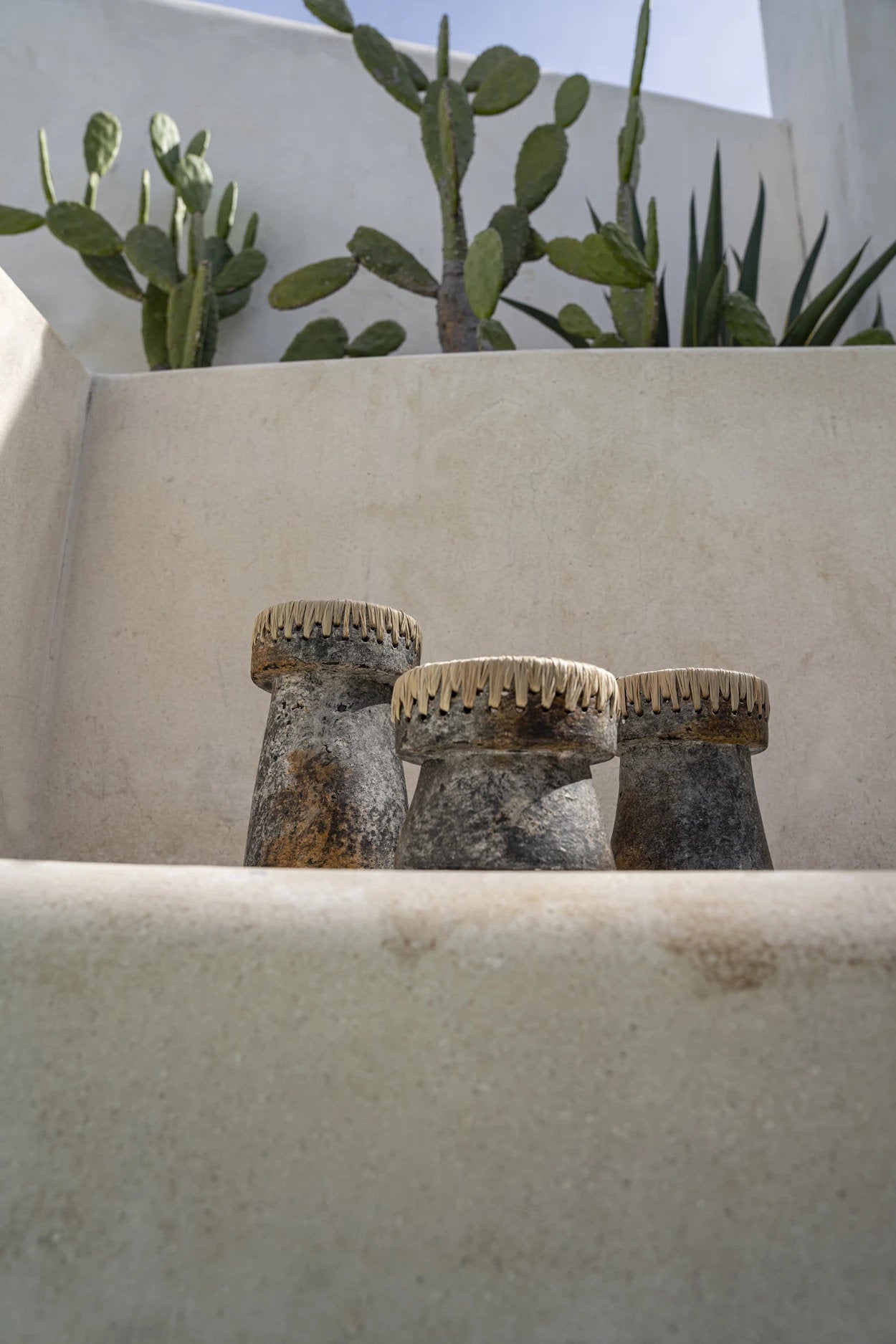 Kandelaar Skibu Raffia Terracotta - Afbeelding 4
