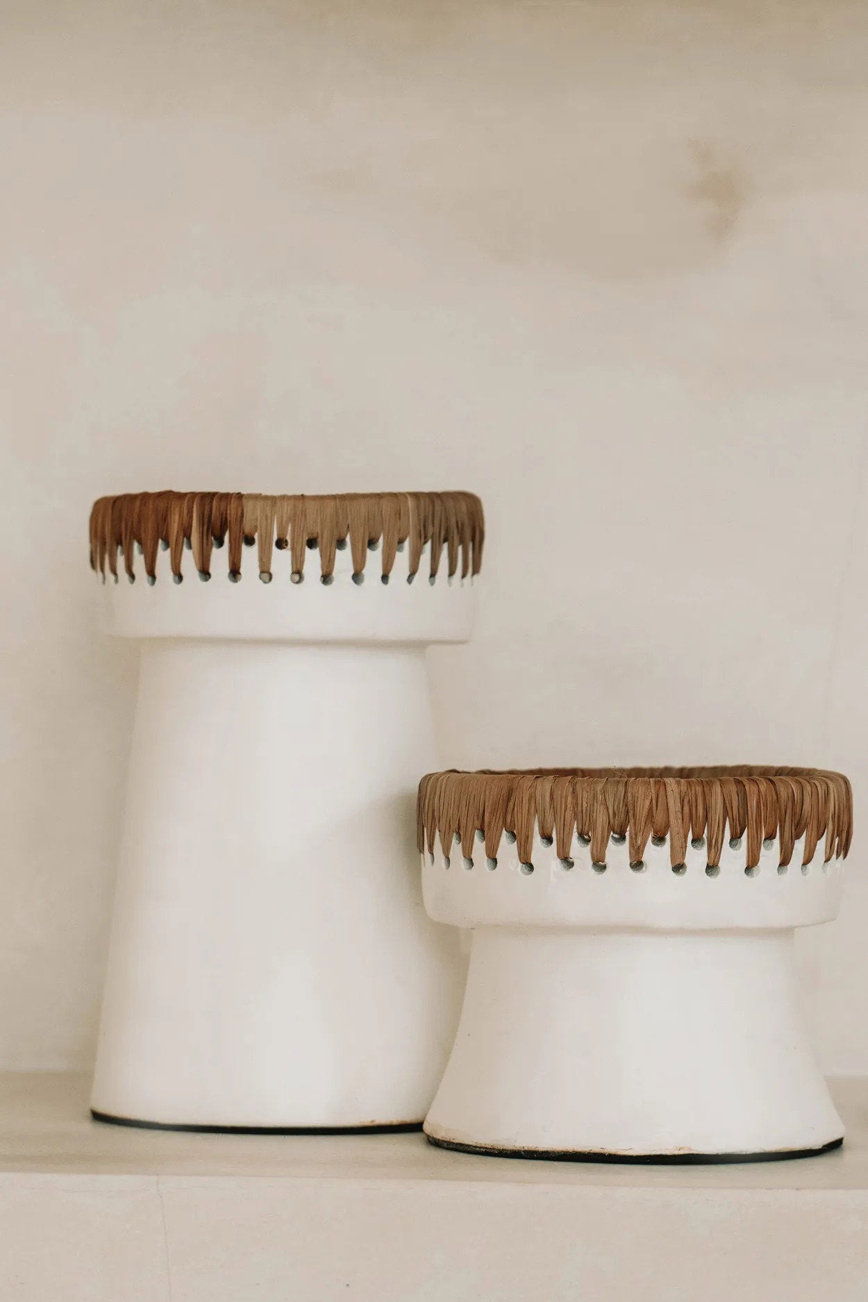 Kandelaar Keekos Raffia Naturel H12 cm - Afbeelding 8