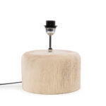 Tafellamp Contena Teak H26 cm, naturel houten voet met fitting, compact en warm van uitstraling