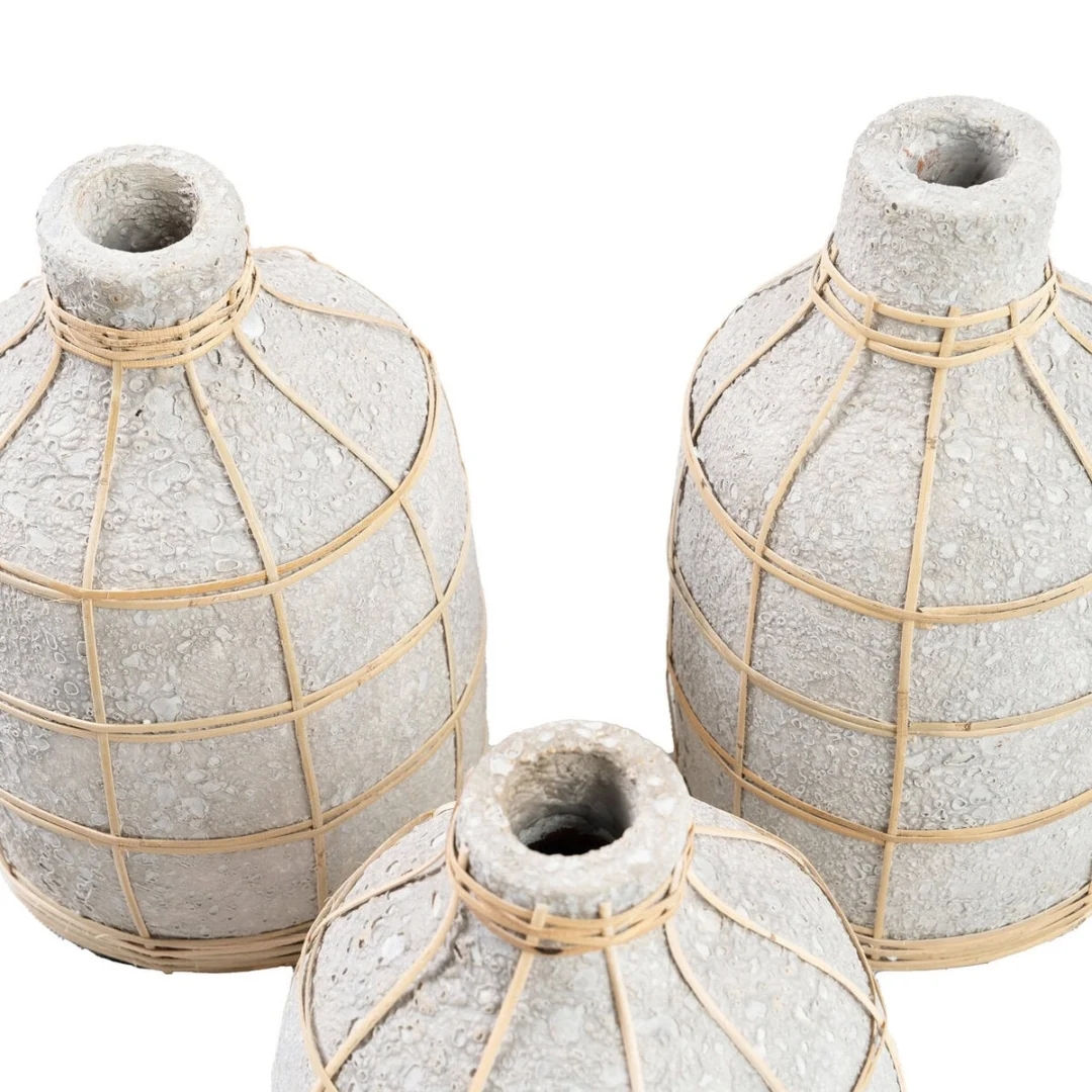 Vaas Vovun Rotan Naturel H24 cm - Afbeelding 8