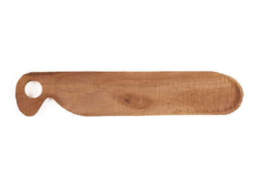 Broodbord Fievol Teak Naturel, langwerpig serveerbord van teakhout met warm, natuurlijke houtkleur en handgreepopening