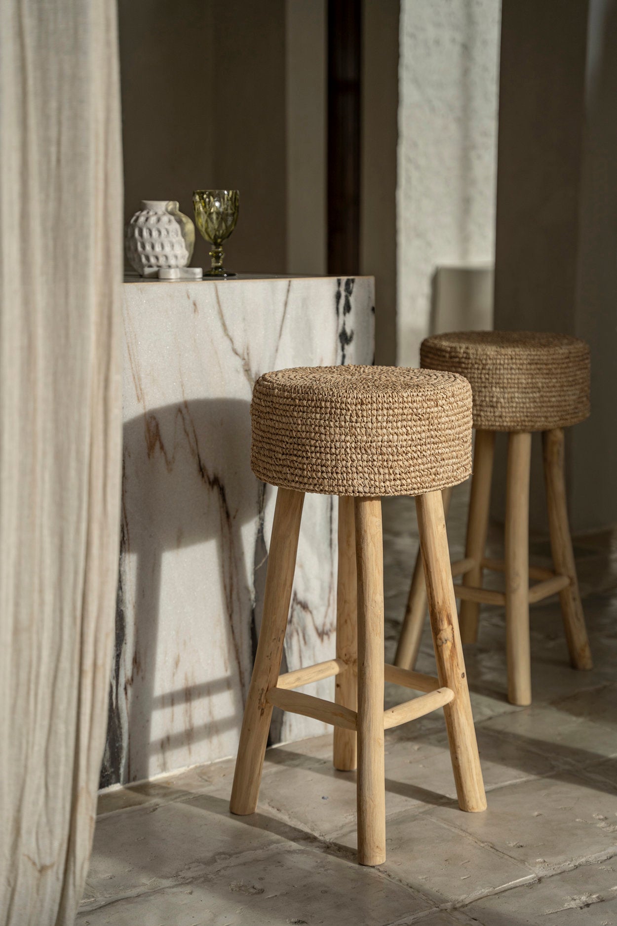Barkruk Penang Teak Naturel - Afbeelding 5