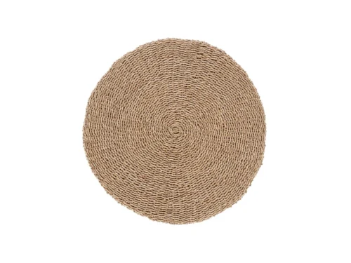 Rond Vloerkleed Leesku Naturel van sisal met warme, natuurlijke structuur en rustige uitstraling