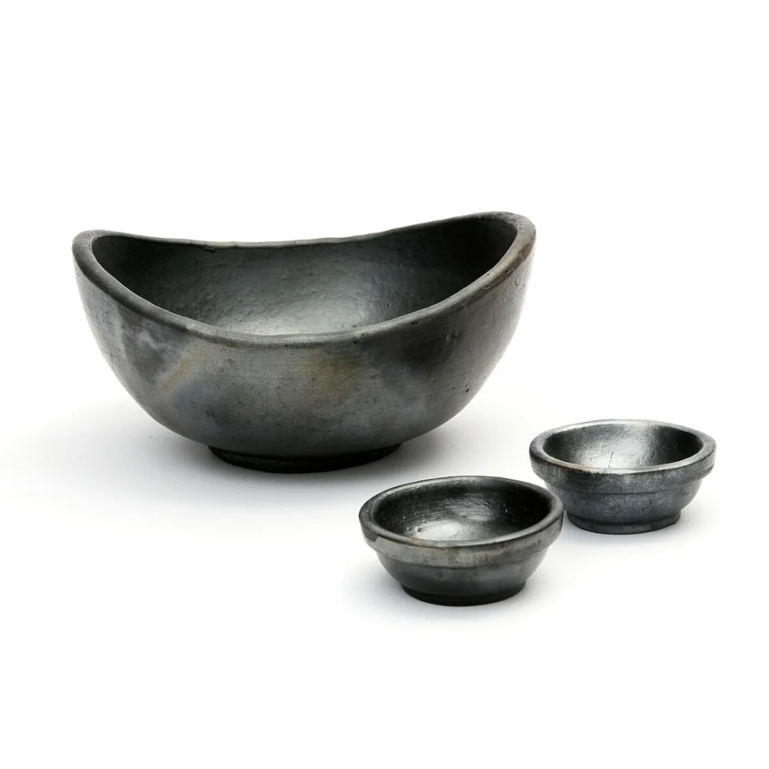 Kom Staukia Zwart - Set van 3