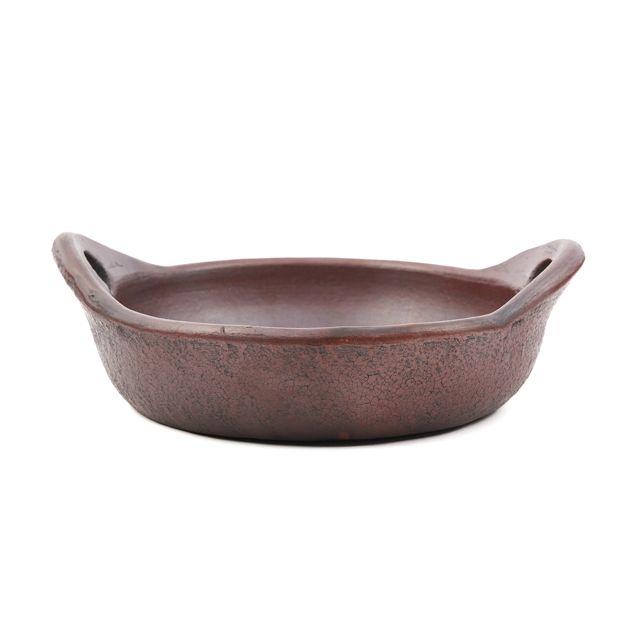 Schaal Bramik Terracotta, diepe ovale terracottaschaal met warme kleur en handvatten