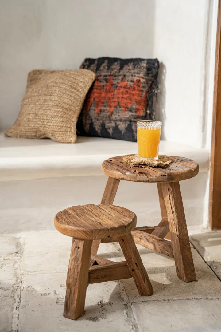 Kruk Geino Teak Naturel - Afbeelding 4