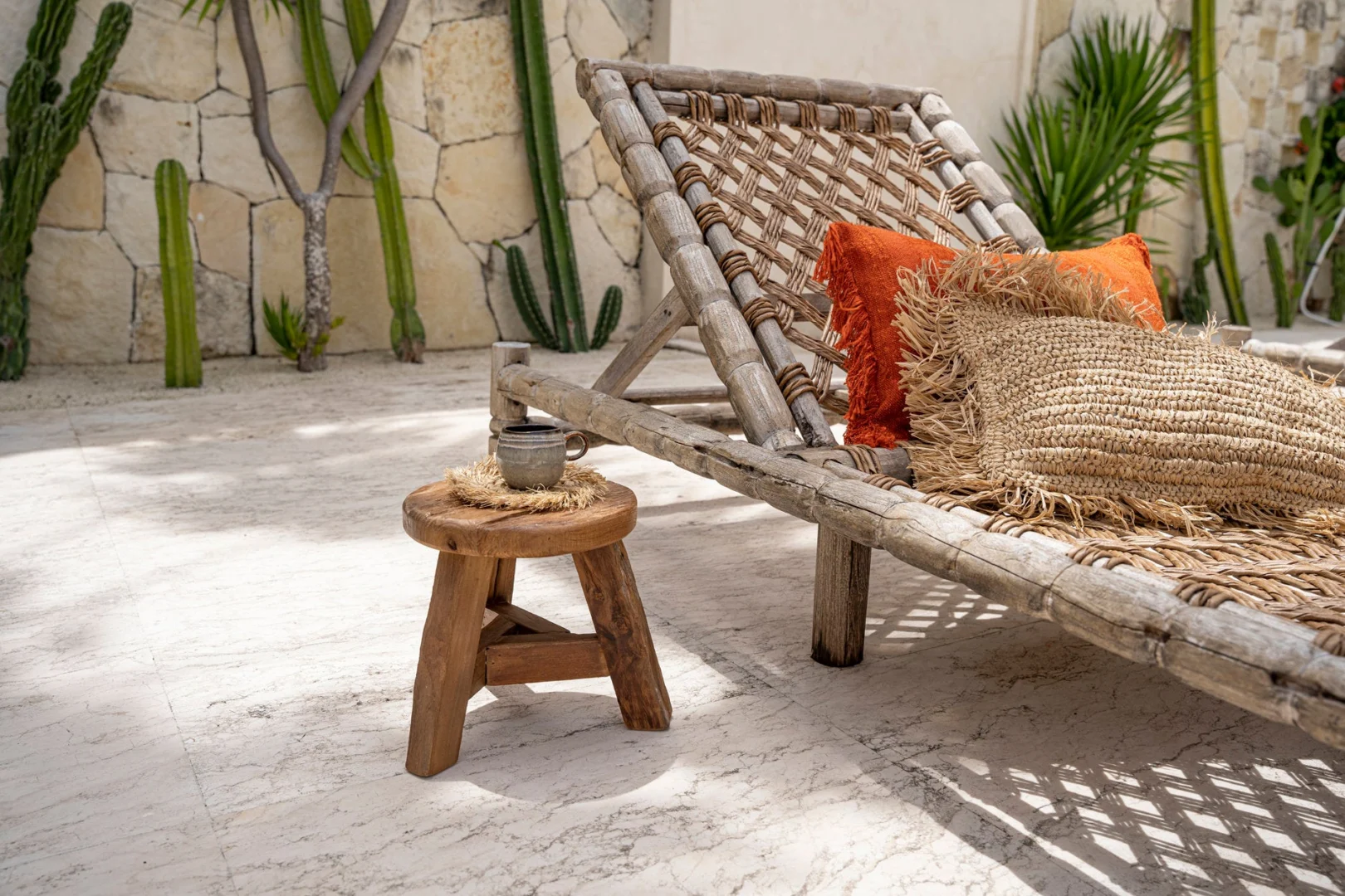 Kruk Geino Teak Naturel - Afbeelding 5