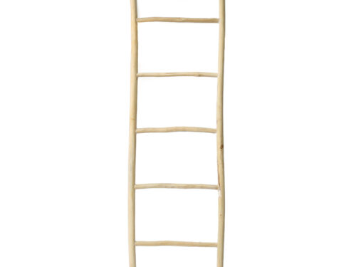Handdoek Vendal Naturel teakhouten ladder met slanke, natuurlijke afwerking voor handdoeken of plaids