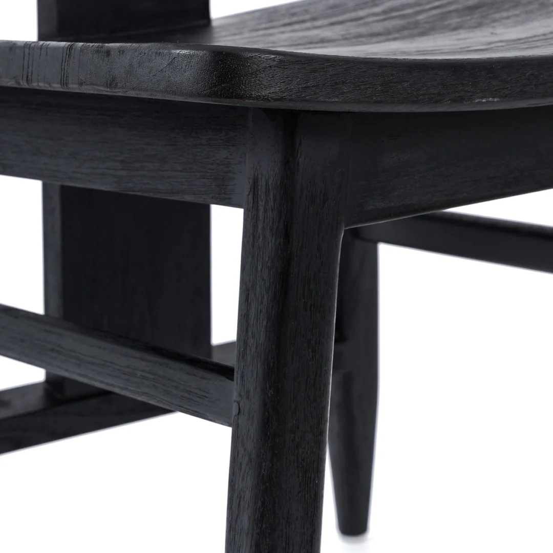 Eetkamerstoel Prenno Teak Zwart - Afbeelding 6
