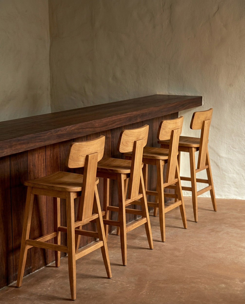 Barkruk Bauldes Teak Naturel - Afbeelding 3