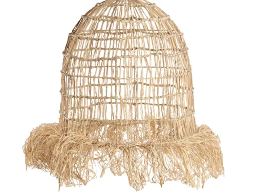 Hanglamp Kaurrir Naturel van mendonggras met luchtige franjes en natuurlijke, tropische uitstraling
