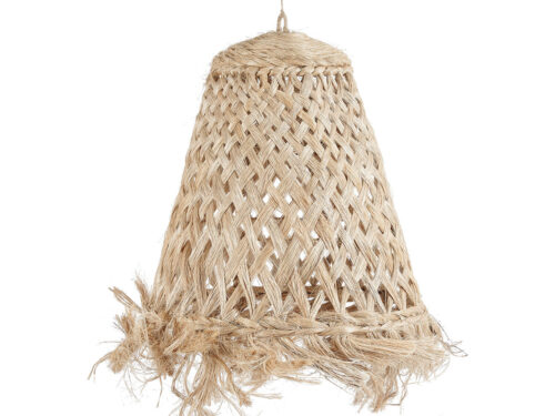 Kwallenhanger Casker Naturel hanglamp van abacagras met luchtige, organische vorm en speels schaduwspel